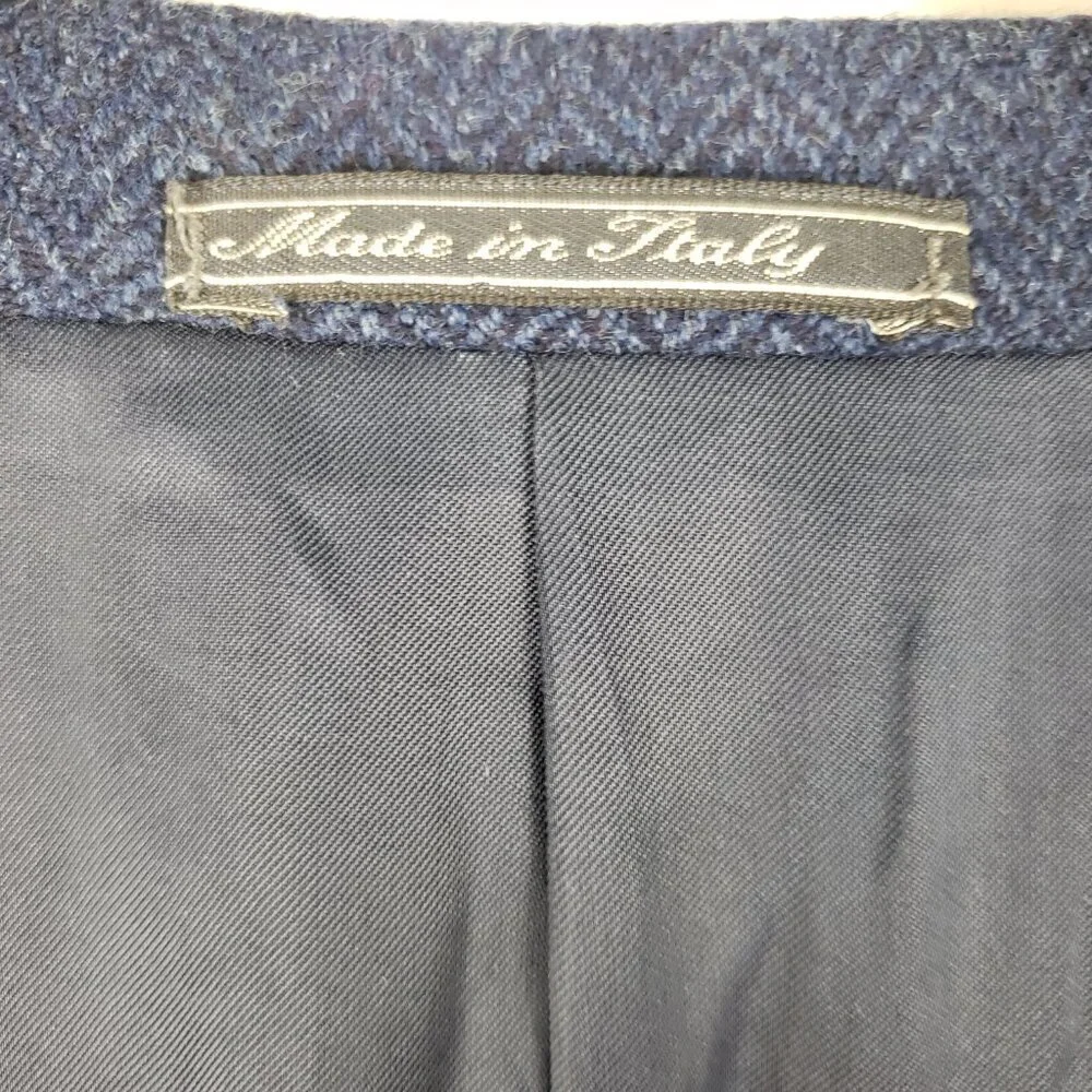 Corneliani Blue Herringbone Wool & Cashmere Blazer Jacket BMW Mens 54/US 44